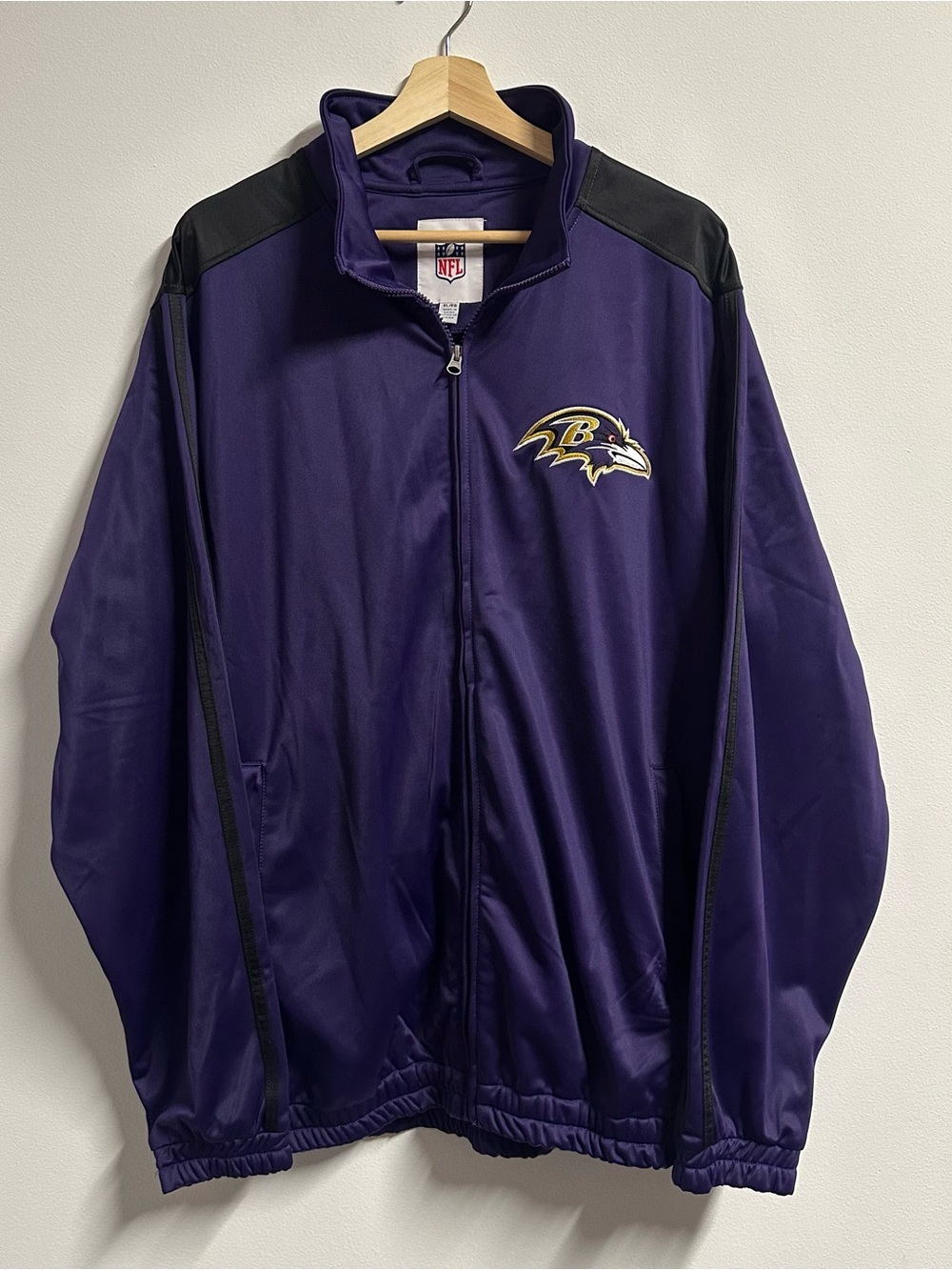 NFL Baltimore Ravens Purple Track Jacket Full Zip Mens size XL